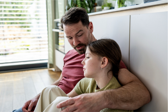 A parent connecting with their child